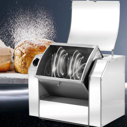 1100/1500W Commercial Electric Dough Mixer Dough Blender Machine with 90° Tilt Barrel Stainless Steel Mixing Machine Kitchen Equipment,7KG